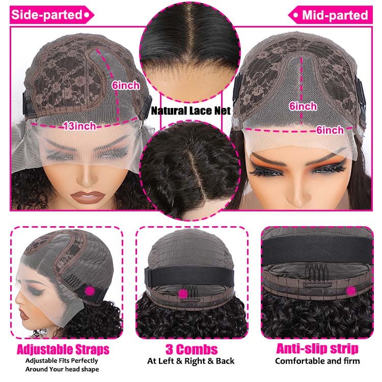 Worth Having-Superlove 12 Inch Glueless Water HD lace human hair Anti-slip tape breathable Cap bob wig - Superlovehair